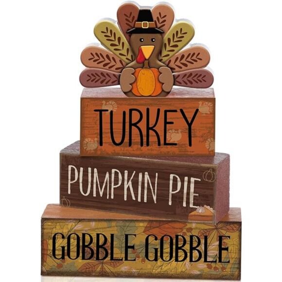 4 Pcs Fall Decorations for Home Thanksgiving Tiered Tray Decor Fall Table Decor - Picture 7 of 7